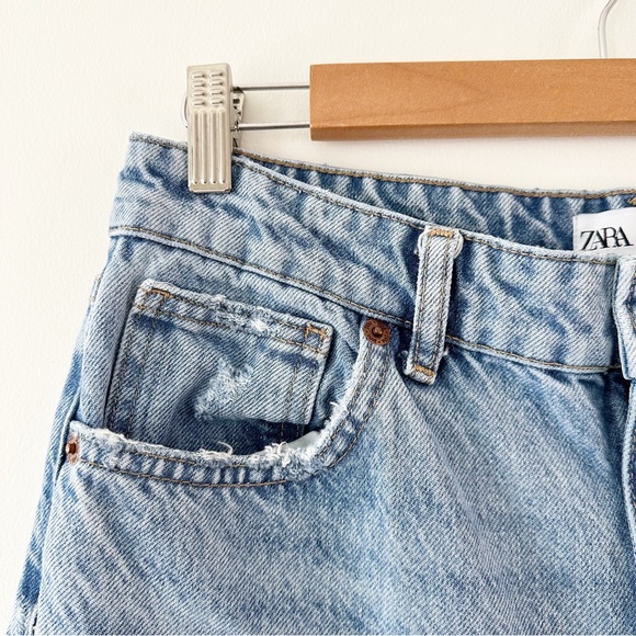 Zara Blue High waisted Wide Leg Jeans Size 8 - Picture 3 of 12